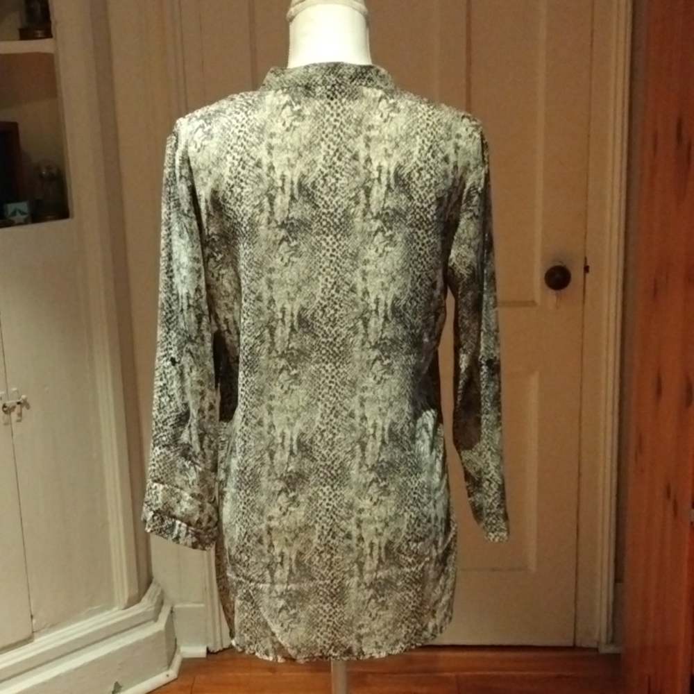 Attitude Unknown Semi-Sheer Snake Print Blouse - Picture 8 of 13